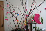 旧正月の団子さし--ガーデンハウス内(クリックすると拡大されます)